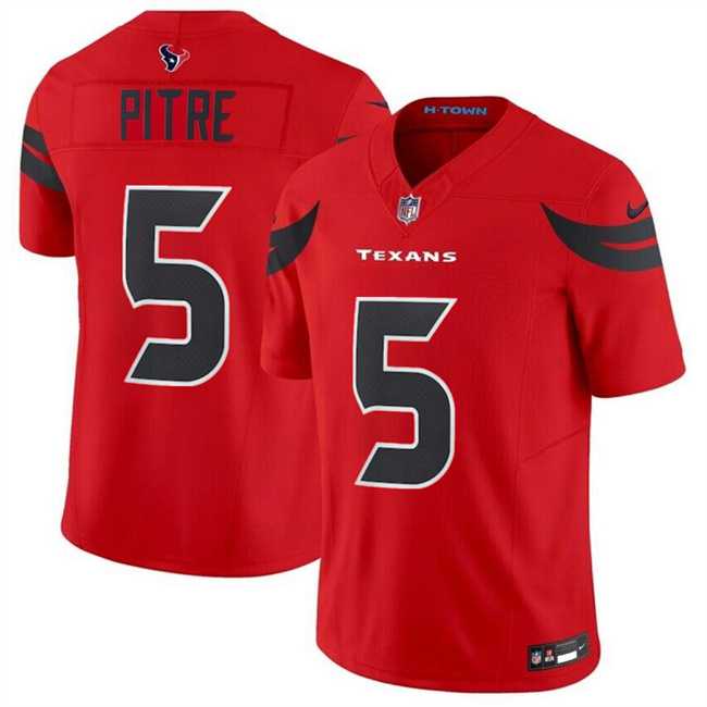 Youth Houston Texans #5 Jalen Pitre Red 2024 Alternate F.U.S.E Vapor Stitched Jersey Dzhi